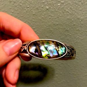 Lucky Brand Abalone silver tone bracelet